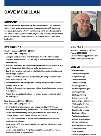 Dave McMillan Resume