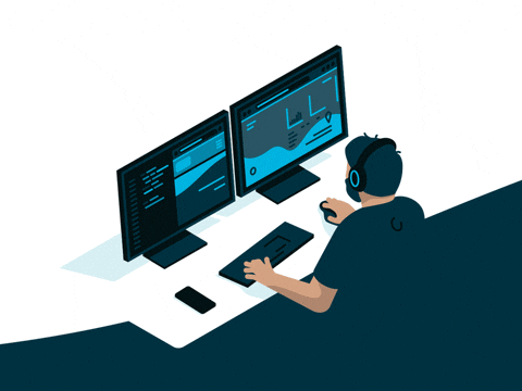 Person coding from home on a laptop in a cozy workspace.