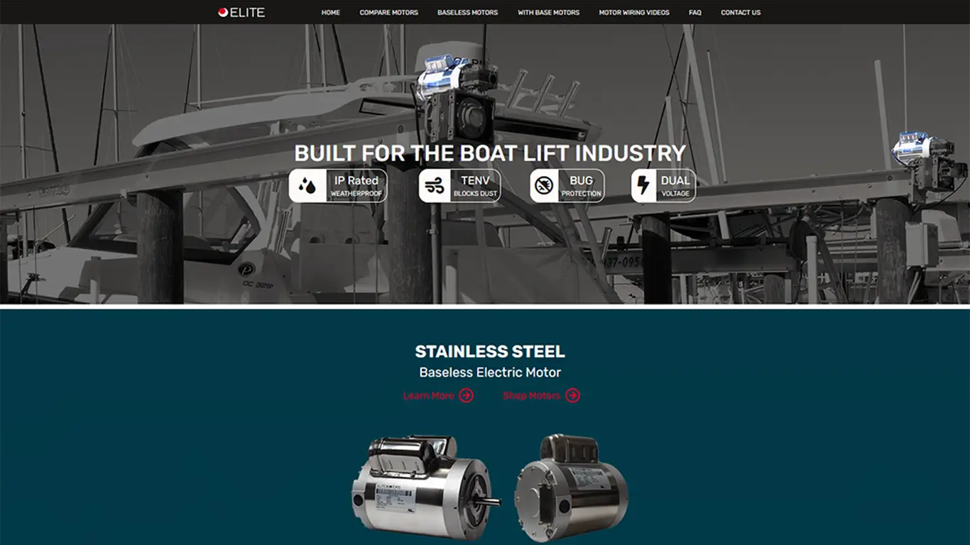 EBLM website homepage displaying clean navigation, bold typography, and a modern responsive design.